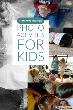 Collage and title image for 10-min photo challenges for kids