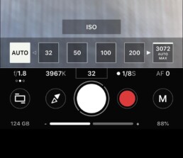 setting ISO on proShot app