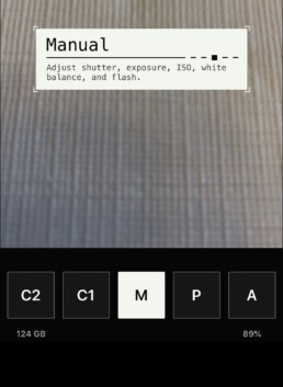 how to set manual mode on ProShot App