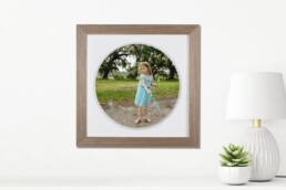 torn edge circular framed print